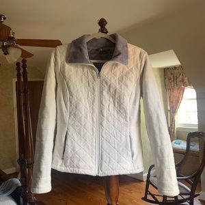 North Face White Fleece Zip-up Jacket